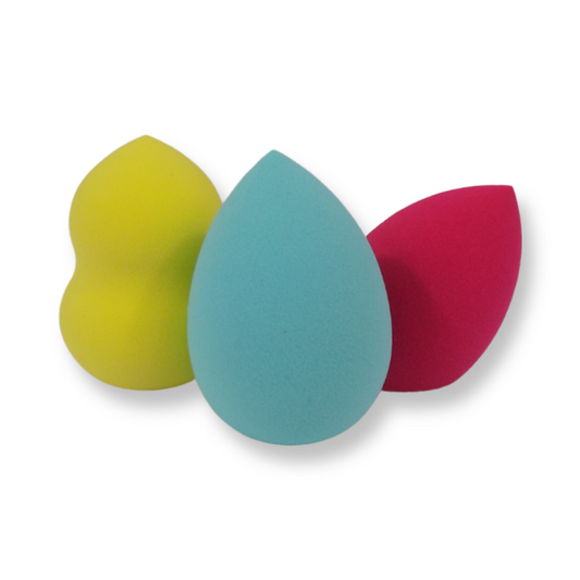 Makeup Sponge Set - 3 pieces Multicolor & Multishape, Super Absorbent, Expands Bigger and Evenly when Wet. Dry & Wet Use